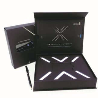 packaging, packaging holder, welcome-pack, corporate branding