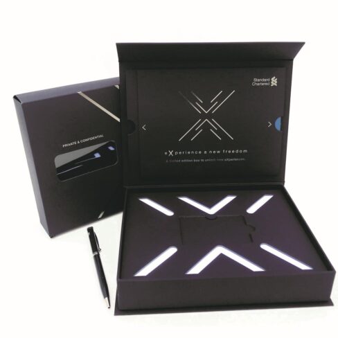 welcome pack, packaging, packaging holder, corporate branding