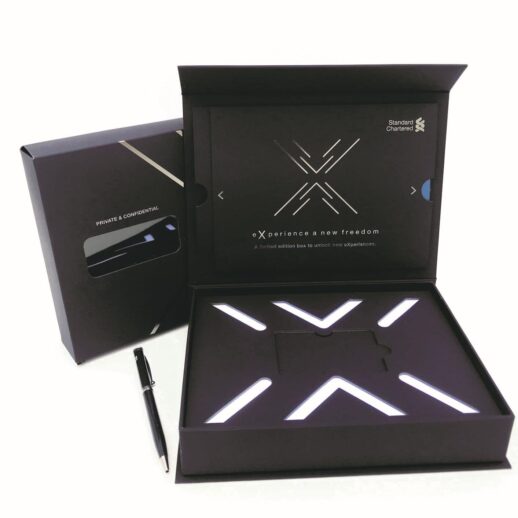 packaging, packaging holder, welcome-pack, corporate branding